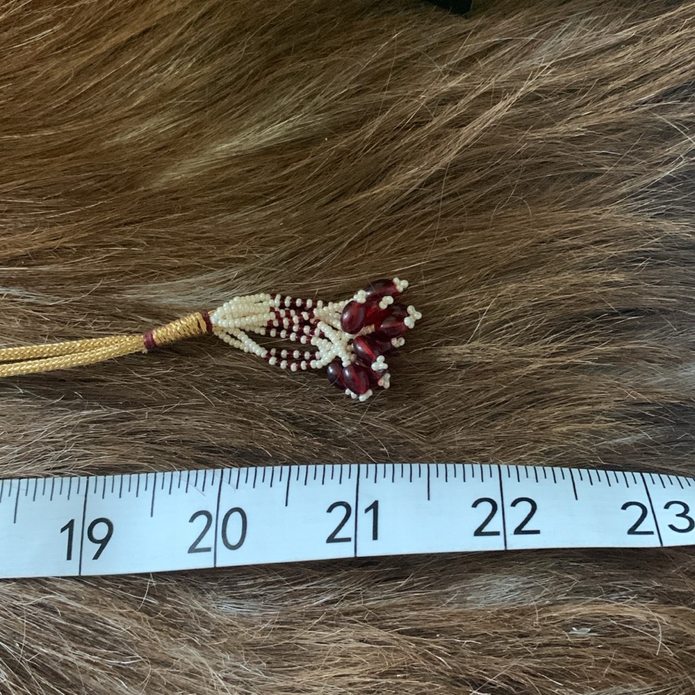 Vintage Belt - Blue White Daisy Flower beaded Retro 1970’s Vine Slide - Picture 3 of 14